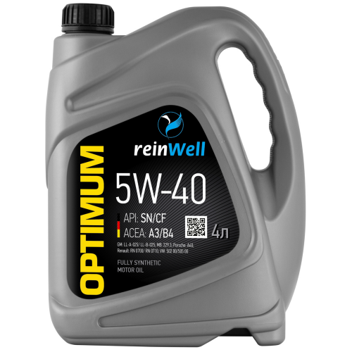 4933 ReinWell Моторное масло 5W-40 А3/В4 (4л) - 4 л