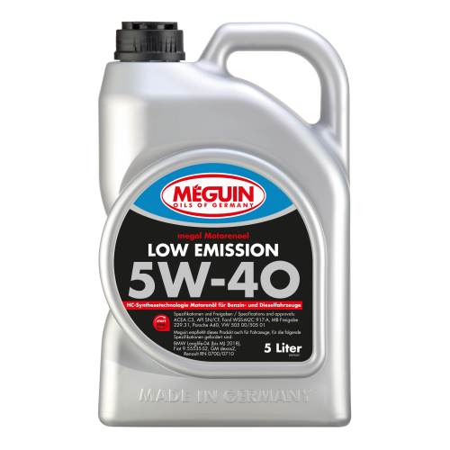 НС-синтетическое моторное масло Megol Motorenoel Low Emission 5W-40 - 5 л